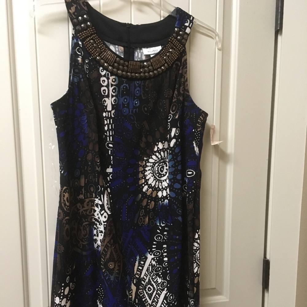 Brand new boho-patterned dress, beaded neck